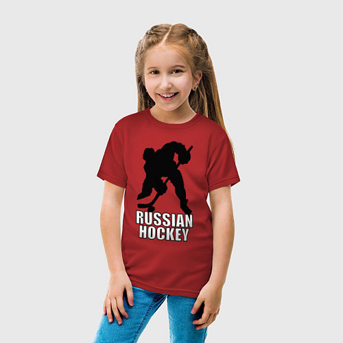 Детская футболка Russian Black Hockey / Красный – фото 4