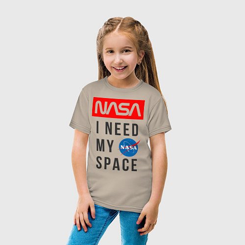 Детская футболка Nasa i need my space / Миндальный – фото 4