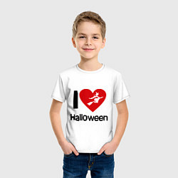 Футболка хлопковая детская I love halloween (Я люблю хэллоуин), цвет: белый — фото 2