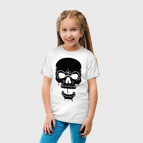 Детская футболка Злобный череп / Белый – фото 4