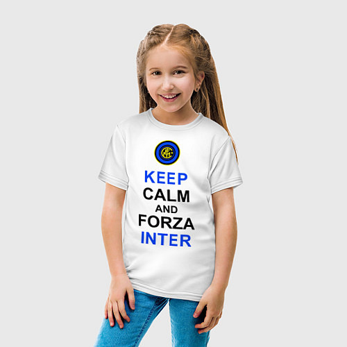 Детская футболка Keep Calm & Forza Inter / Белый – фото 4