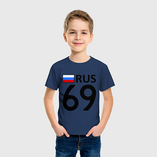Детская футболка RUS 69 / Тёмно-синий – фото 3
