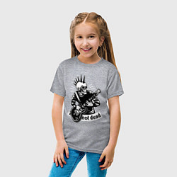 Футболка хлопковая детская Punks not dead - motto, цвет: меланж — фото 2
