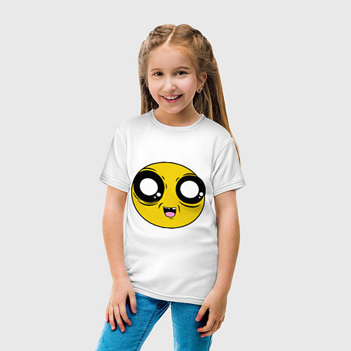 Детская футболка Чекнутый смайл / Белый – фото 4