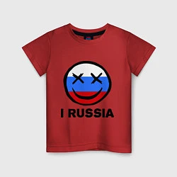 Футболка хлопковая детская I russia, цвет: красный