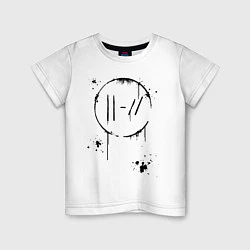 Футболка хлопковая детская TWENTY ONE PILOTS TOP, цвет: белый