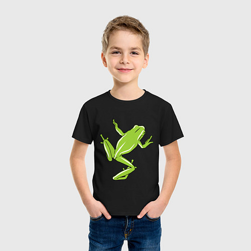 Детская футболка Лягушка / Черный – фото 3