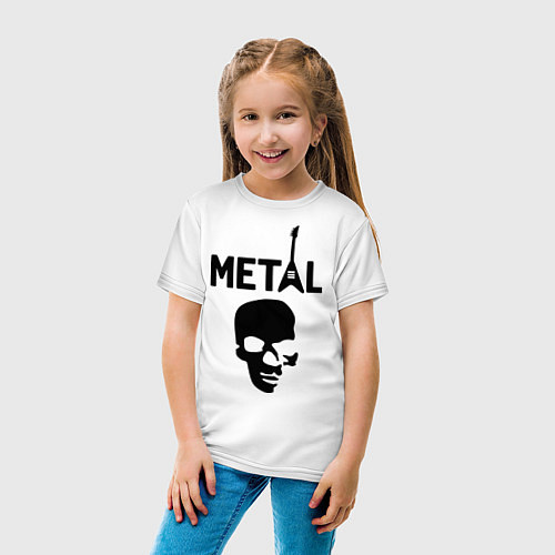 Детская футболка Metal Skull / Белый – фото 4