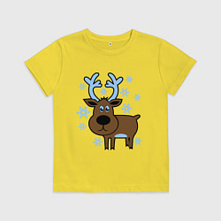 Детская футболка Олень и снежинки