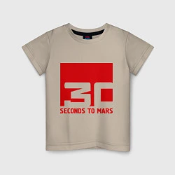 Футболка хлопковая детская 30 seconds to mars, цвет: миндальный