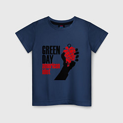 Футболка хлопковая детская Green Day: American idiot цвета тёмно-синий — фото 1