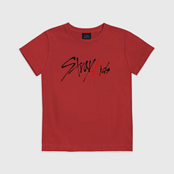 Футболка хлопковая детская STRAY KIDS BANGCHAN, цвет: красный