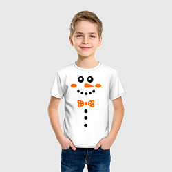 Футболка хлопковая детская Снеговик, цвет: белый — фото 2
