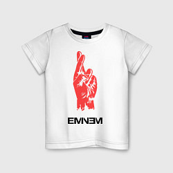 Футболка хлопковая детская Eminem Hand, цвет: белый