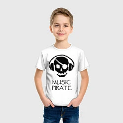 Футболка хлопковая детская Music pirate, цвет: белый — фото 2