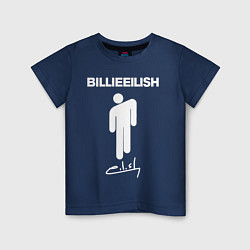 Футболка хлопковая детская BILLIE EILISH, цвет: тёмно-синий