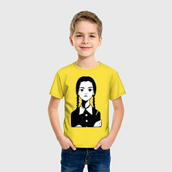 Футболка хлопковая детская Wednesday Addams, цвет: желтый — фото 2