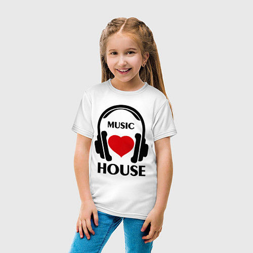 Детская футболка House Music is Love / Белый – фото 4