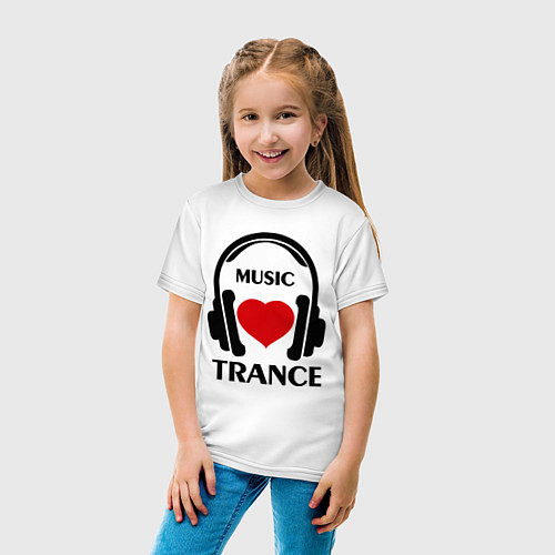 Детская футболка Trance Music is Love / Белый – фото 4