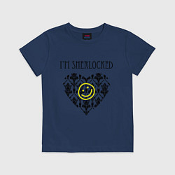 Футболка хлопковая детская Шерлок Сердце Im Sherlocked, цвет: тёмно-синий
