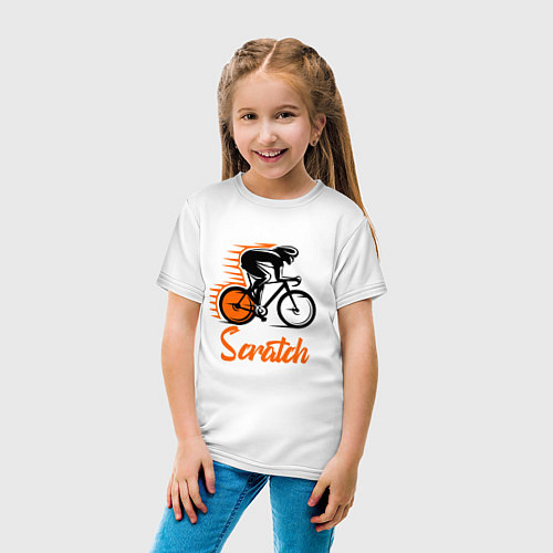Детская футболка Cycling scratch race / Белый – фото 4
