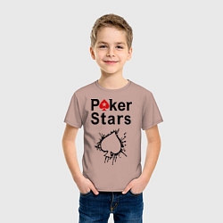 Футболка хлопковая детская Poker Stars, цвет: пыльно-розовый — фото 2