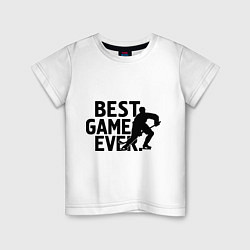 Футболка хлопковая детская Hockey - best game, цвет: белый
