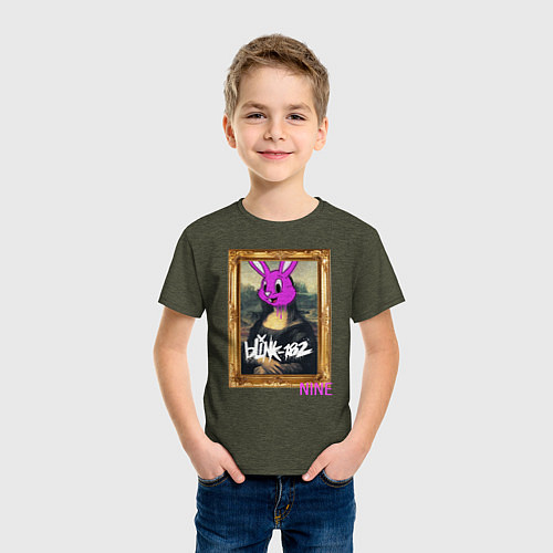 Детская футболка Blink 182 Nine Mona Lisa / Меланж-хаки – фото 3