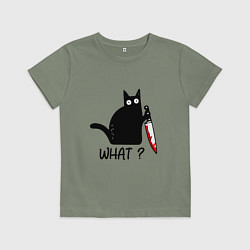 Детская футболка What cat