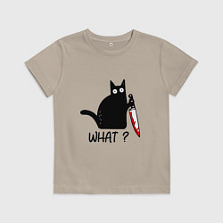 Детская футболка What cat