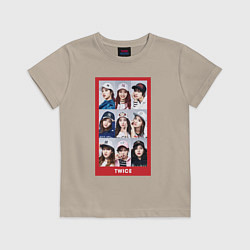 Футболка хлопковая детская TWICE, цвет: миндальный