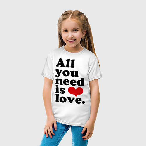 Детская футболка Is love / Белый – фото 4