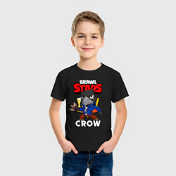 Футболка хлопковая детская BRAWL STARS CROW, цвет: черный — фото 2