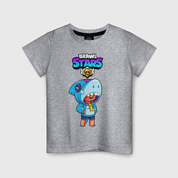 Футболка хлопковая детская BRAWL STARS LEON SHARK, цвет: меланж