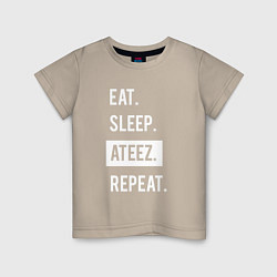 Детская футболка ЕСТЬ СПАТЬ ATEEZ ПОВТОРИТЬ