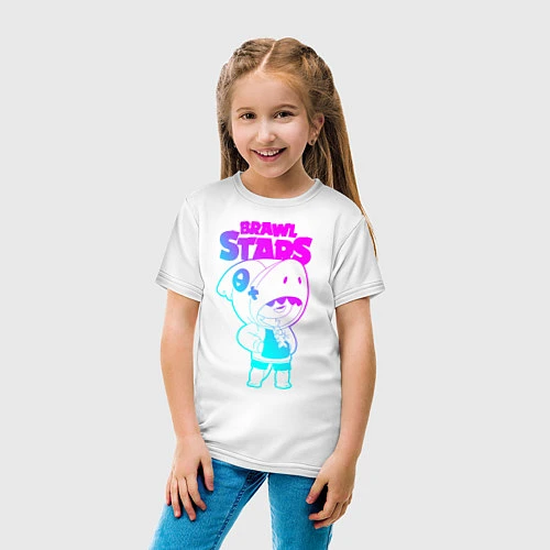 Детская футболка Brawl Stars LEON / Белый – фото 4
