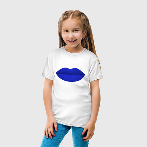 Детская футболка Губы / Белый – фото 4