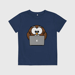 Детская футболка Сова с ноутбуком
