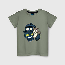 Футболка хлопковая детская Tardis Totoro, цвет: авокадо