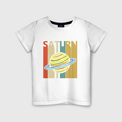 Футболка хлопковая детская Сатурн, цвет: белый