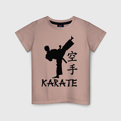 Футболка хлопковая детская Karate craftsmanship, цвет: пыльно-розовый