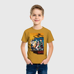 Футболка хлопковая детская Demon Slayer, цвет: горчичный — фото 2