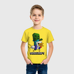 Футболка хлопковая детская MINECRAFT, цвет: желтый — фото 2