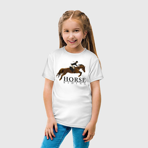 Детская футболка HORSE RIDING / Белый – фото 4