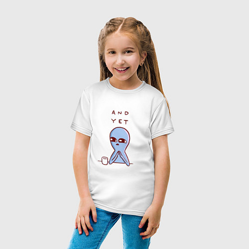 Детская футболка Странная планета : И все же / Белый – фото 4