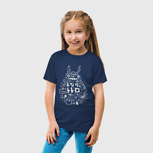 Детская футболка Тоторо / Тёмно-синий – фото 4