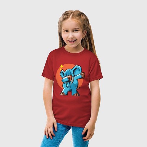 Детская футболка Dab Elephant / Красный – фото 4