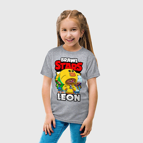 Детская футболка BRAWL STARS LEON / Меланж – фото 4