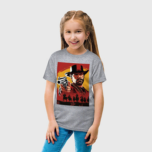 Детская футболка Red dead redemption 2 / Меланж – фото 4