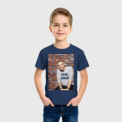 Футболка хлопковая детская Егор Крид, цвет: тёмно-синий — фото 2